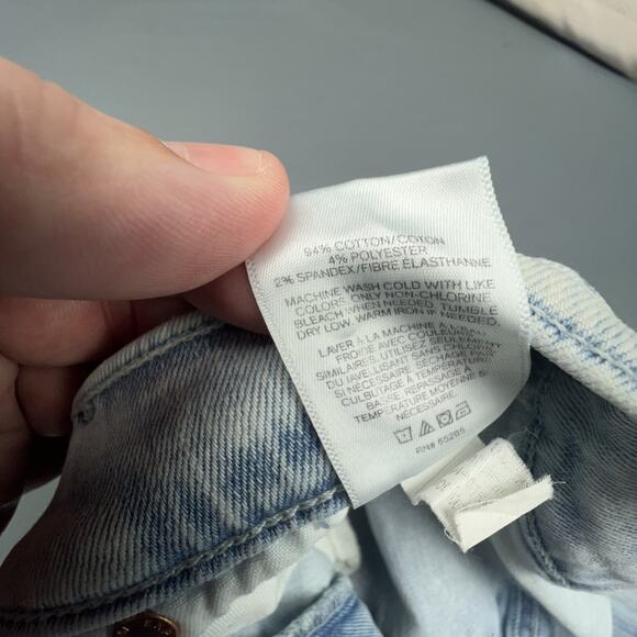 Express Super High Rise Shorts Light Wash Cuffed Mom Fit Vintage Look Sz 6 - Picture 6 of 6